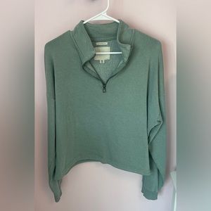 Women’s American Eagle Jade Green Workout Casual Quarter-Zip Pullover